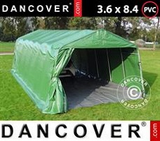 Tält 3,6x8,4x2,68m PVC, med golvtäck, Grön/Grå