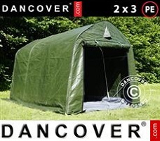 Tält 2x3x2m PE, med golvtäck, Grön/Grå