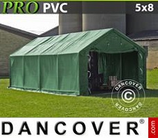 Tält 5x8x2x2,9m, PVC, Grön
